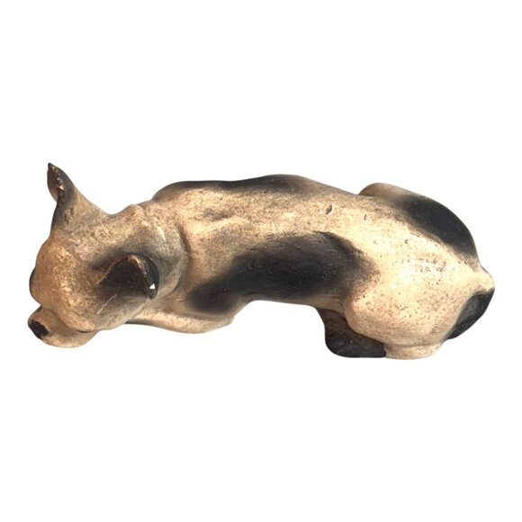 Vintage Miniature French Bulldog Figurine Sculpture Frenchie White Black Dog SEE - Picture 8 of 10